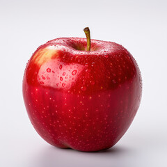 Organic, natural, fresh and healthy red apple closeup fruit on gray background 