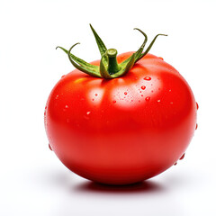 Organic, natural, fresh and healthy red tomatoes, vegetable on white background 