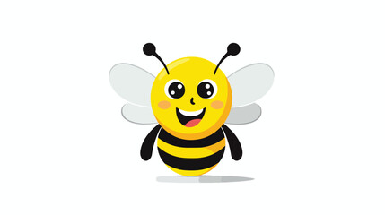 A happy cheeky funny bee Black White vector