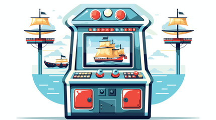A picture of arcade game machine Sailor style with background
