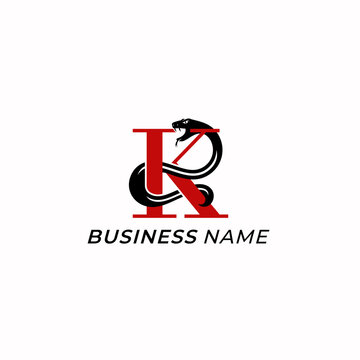 design logo creative letter K and snake