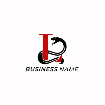 design logo creative letter L and snake