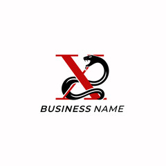design logo creative letter X and snake
