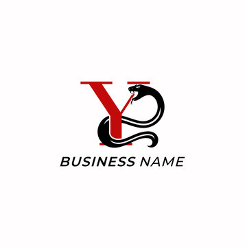design logo creative letter Y and snake