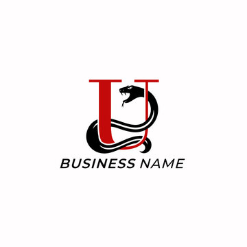 design logo creative letter U and snake