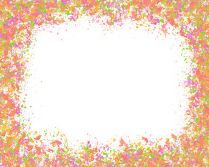 Abstract watercolour paint frame art orange green