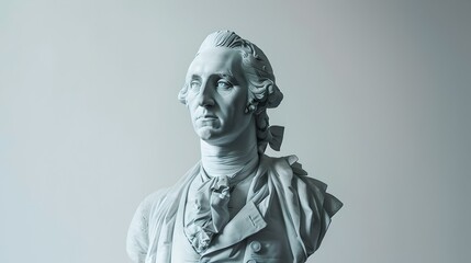Elegant classical bust statue on a light background. artistic representation of historical figure in sculpture form. perfect for educational and cultural themes. AI - obrazy, fototapety, plakaty