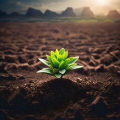 Seedling Sprouting in Soil - obrazy, fototapety, plakaty