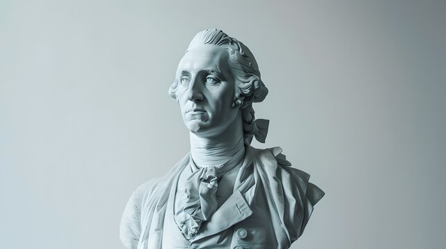 Elegant classical bust statue on a light background. artistic representation of historical figure in sculpture form. perfect for educational and cultural themes. AI