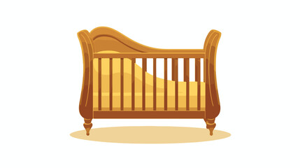 Baby bed icon  sillouette icon flat vector 