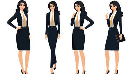 Fototapeta na wymiar Beautiful businesswoman avatar character flat vector