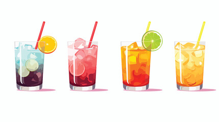 Beverage menu design flat vector