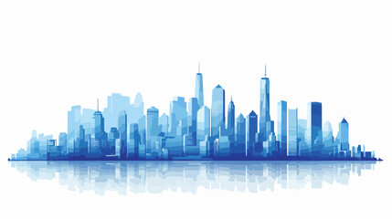 Fototapeta na wymiar Big city crossover blue color on a white background.