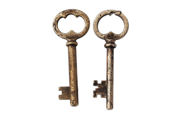 Cupboard Keys Isolated on Transparent Background.