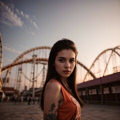 girl in amusement park