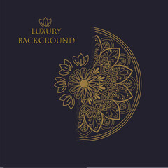 Luxury ornamental etnic design with golden mandala background