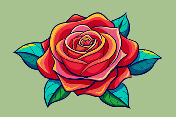 simple-color-rose-flower-vector.