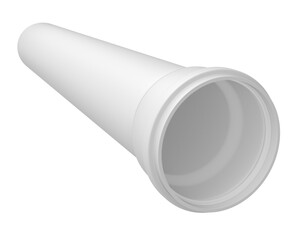 Clay render of plastic sewer pipe with the seal - 3D illustration
