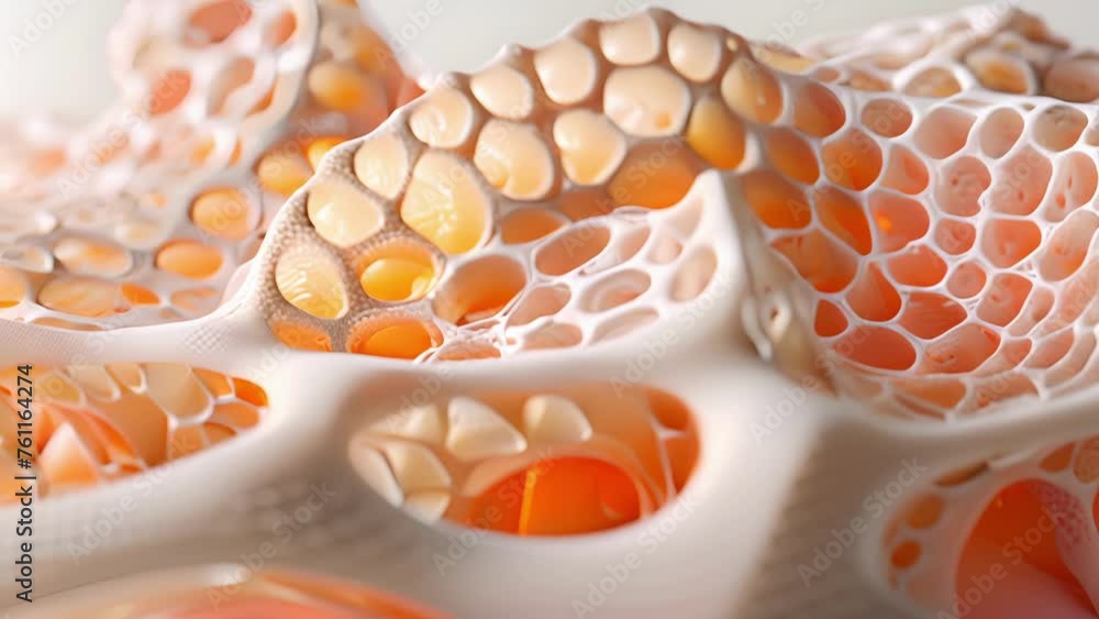Poster closeup of a 3d printed scaffold a porous structure used to guide the growth and development of prin