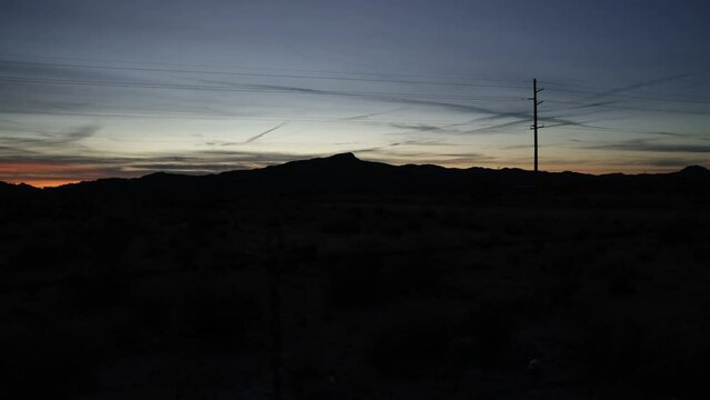 Time lapse video at dusk in the desert in Nevada.