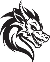 Dragon vector black and white