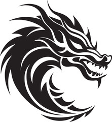 Dragon vector black and white