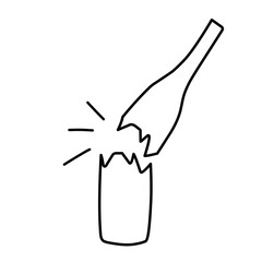 illustration of a broken glass bottle