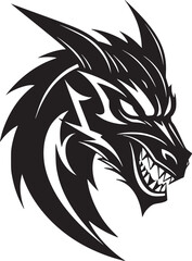 Dragon vector black and white