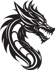Dragon vector black and white