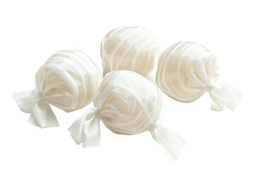 Obraz na płótnie Canvas Creamy White Candies for Snacking Isolated on Transparent Background.