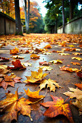 Autumn leaves lying on the floor
