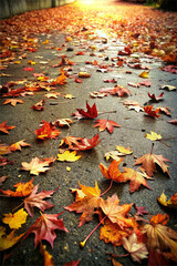 Autumn leaves lying on the floor
