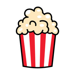 vector popcorn illustration on white background