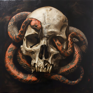 skull in the woods