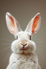 Obraz premium Funny bunny or rabbit animal muzzle, studio photography, professional color grading