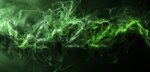 Ethereal green smoke swirling against a dark backdrop, full of motion and fluidity.