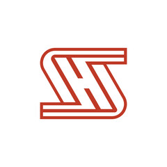 Sophisticated intial letter SH or HS logo