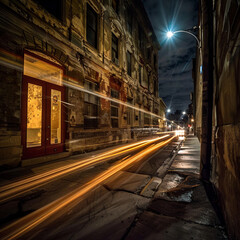 old town street at night