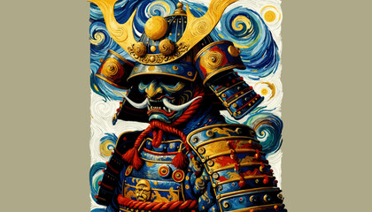 Fototapeta na wymiar Concept of traditional Japanese armor image. Vector illustration.