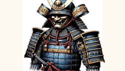 Concept of traditional Japanese armor image. Vector illustration.