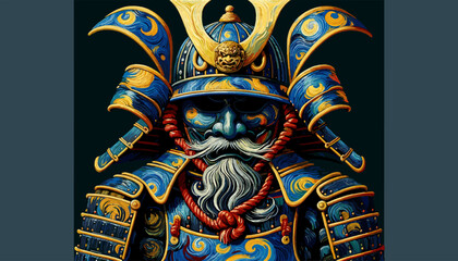 Concept of traditional Japanese armor image. Vector illustration.