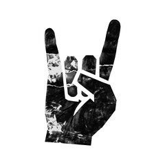 Hand symbol with fingers cool print