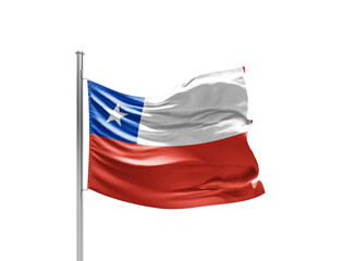 National Flag of Chile. Flag isolated on white background with clipping path.