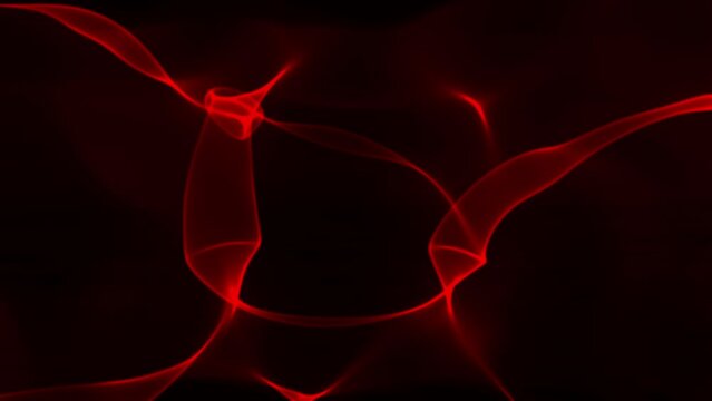 Animation of rippling red silk veil on black background