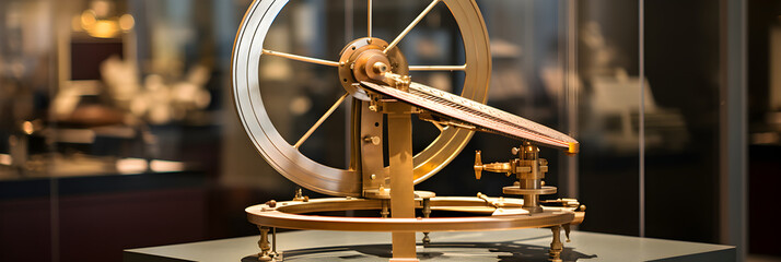 Modern Gyroscope in A Dynamic Laboratory Setting: The Epitome of Precision and Stability - obrazy, fototapety, plakaty