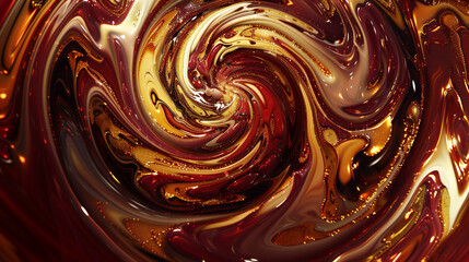 Swirling Elegance of Gold and Bronze in Abstract Art.