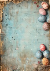 Obraz na płótnie Canvas Vintage Lined Easter design, AI generated