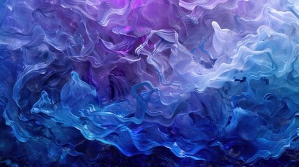 Blue violet liquid smooth waves abstract background. Generative AI
