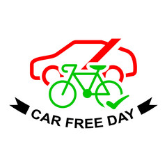 Car free day icon isolated on background 