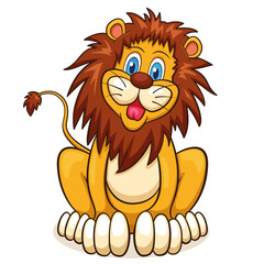lion cartoon on white background